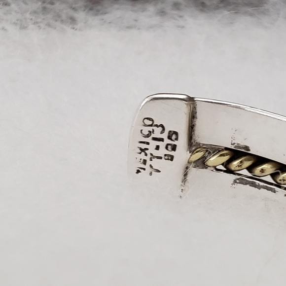 Silpada Sterling Silver Brass Braid Vintage Cuff B0001 - Picture 8 of 12